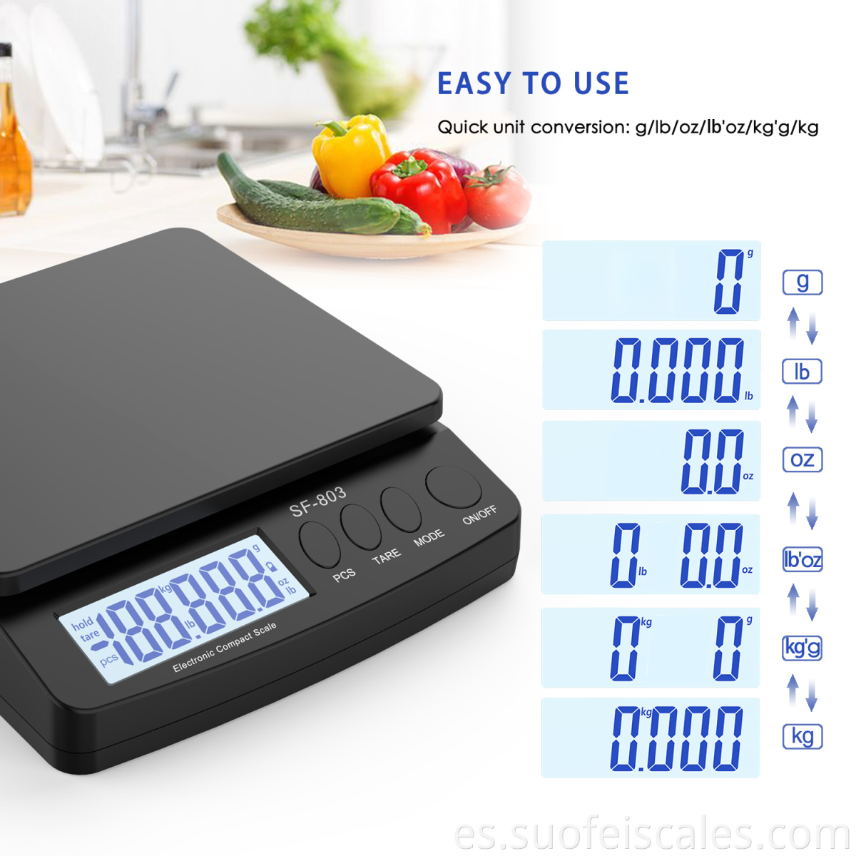SF-803 Escala electrónica Máquina de peso Tabla digital Escala de pesaje Postal Parcel Scale de 30 kg